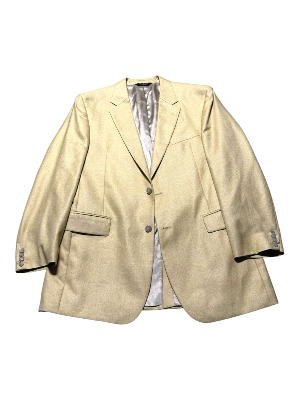 Jos. A. Bank Men's 43L Two-Button Blazer Silk Wool Tan Beige Office Preppy Work